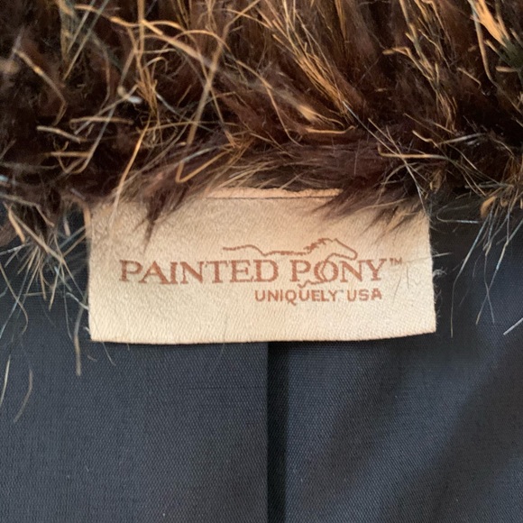Vintage Painted Pony Faux Fur Vest Size M/L. EUC - Picture 6 of 13